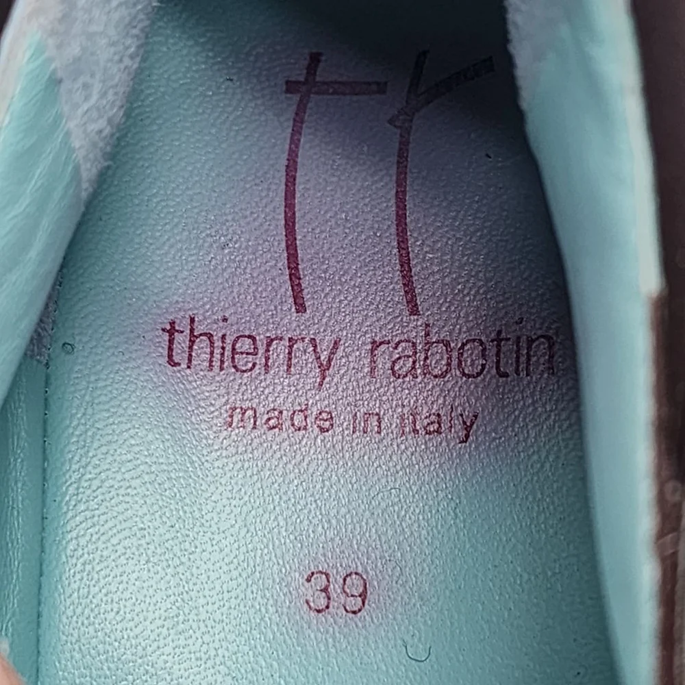 THIERRY‎ RABOTIN Lightweight Leather Wedge Mary Jane Shoes Size 39 Brown